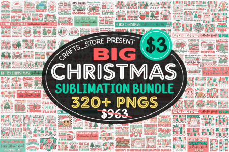 Big Christmas Sublimation Bundle – 320+ Festive Designs for Holiday Crafts