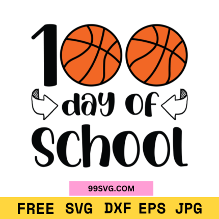 100 Days of School Basketball SVG Perfect for Cricut & Silhouette