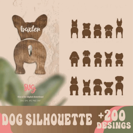 +200 Dog Silhouette Bundle SVG