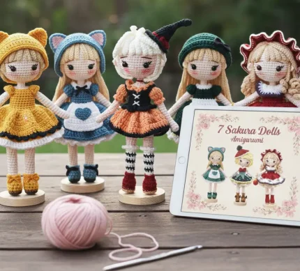 Sakura – Black Cat’s Dress Crochet Pattern amigurumi clothes