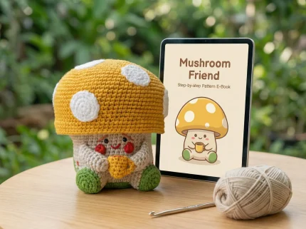 Tofi the Mushroom Crochet Pattern amigurumi toy