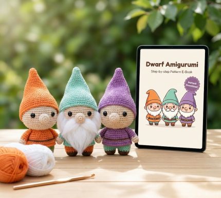 Seven Dwarfs Crochet Pattern amigurumi toy set.