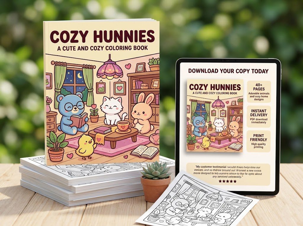 Cozy Hunnies A Cute and Cozy Coloring Book 1 Best