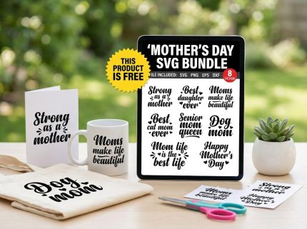 Free Mother’s Day SVG Bundle 8 designs
