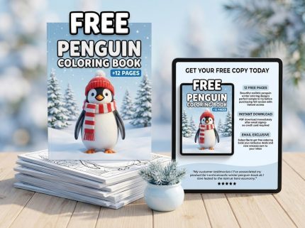 Free Penguin Coloring Book realistic sample