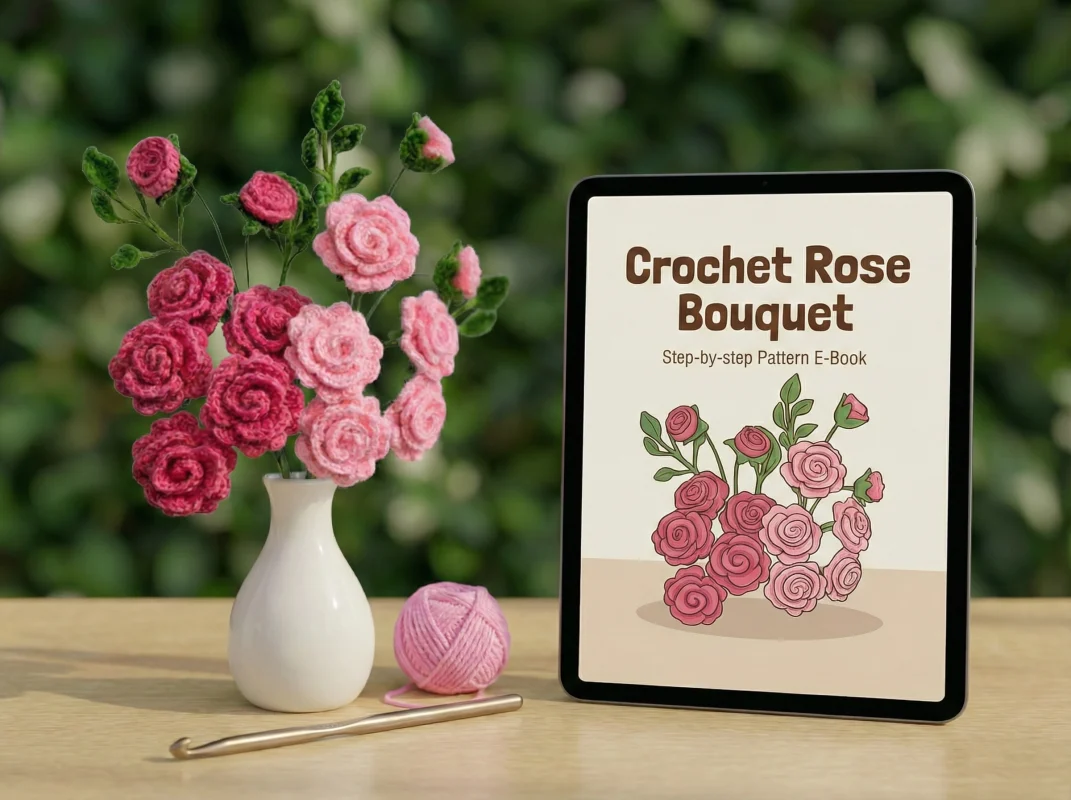 Crochet Rose Bunch Pattern: #1 Best Wedding Bouquet DIY